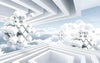 Papier peint cubes blancs futuristes