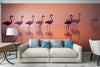 Papier peint Papier peint 3D flamants roses évoque une sereine