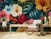 Papier peint Papier peint fleurs tropicales luxuriant de audacieux