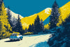 Papier Peint Rétro Road trip en voiture Panoramique