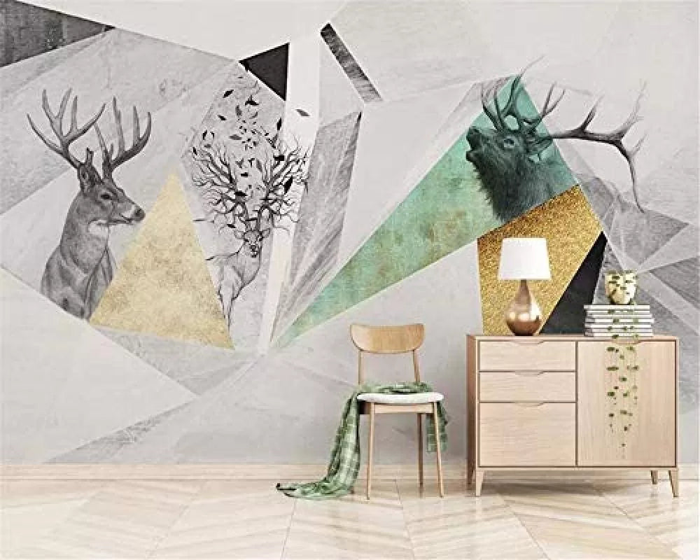 Geometric deer 3D wallpaper