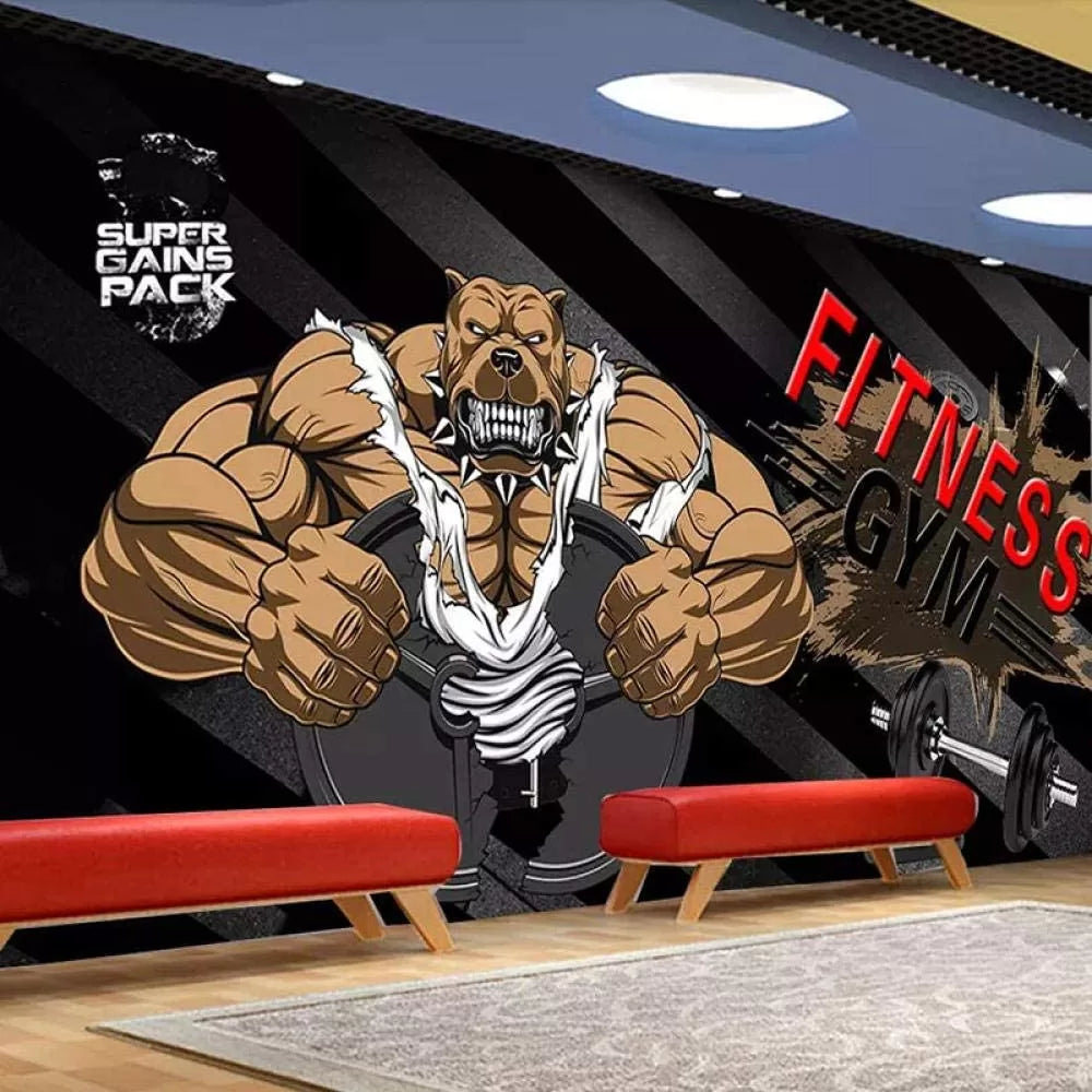 Bulldog and bodybuilding wallpaper