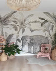 Savannah and elephant wallpaper