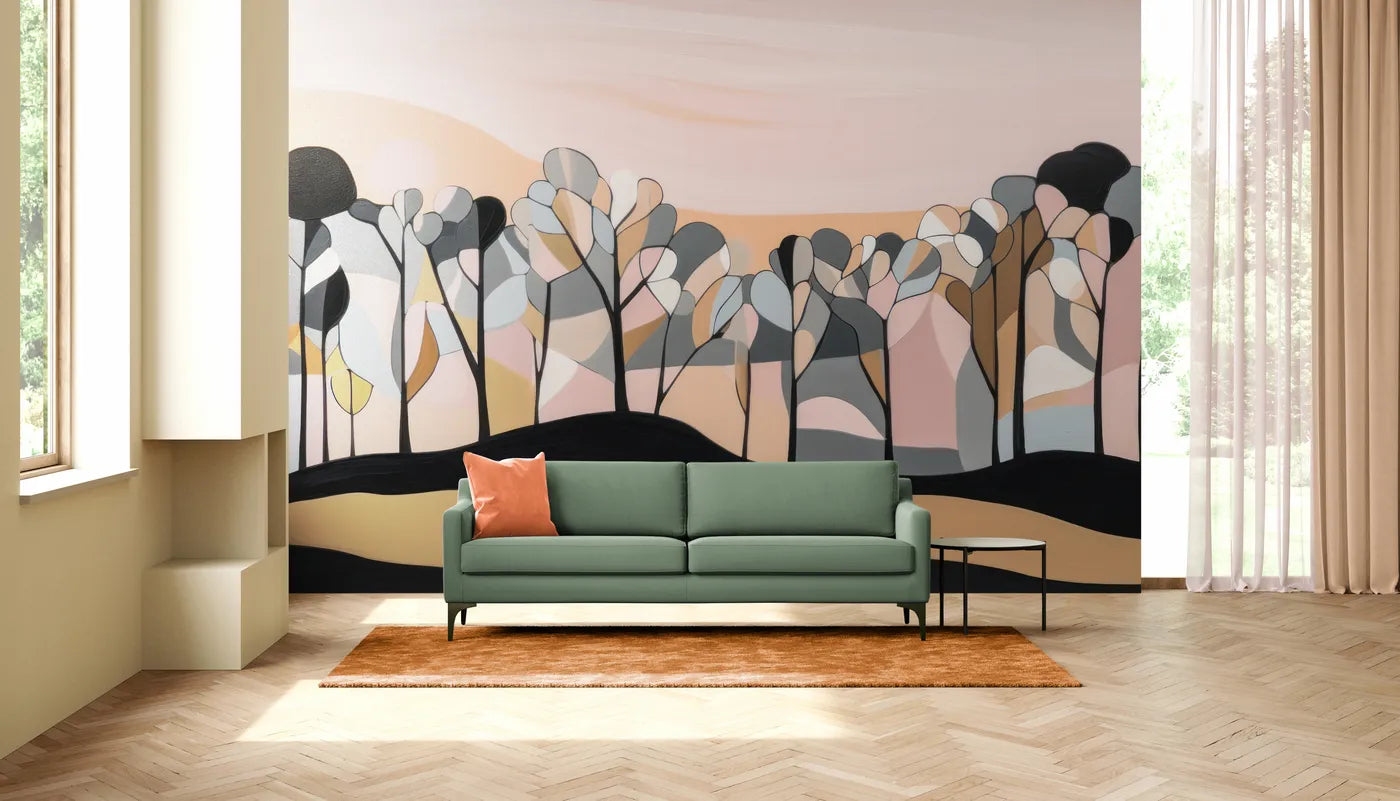 Pastel forest wallpaper