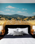 Panoramic wheat fields wallpaper