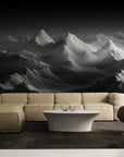 Black and white wallpaper mountain range
