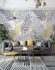 Tropical foliage design wallpaper