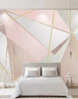 Pink and white 3D geometric wallpaper