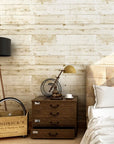 Beige wood planks wallpaper