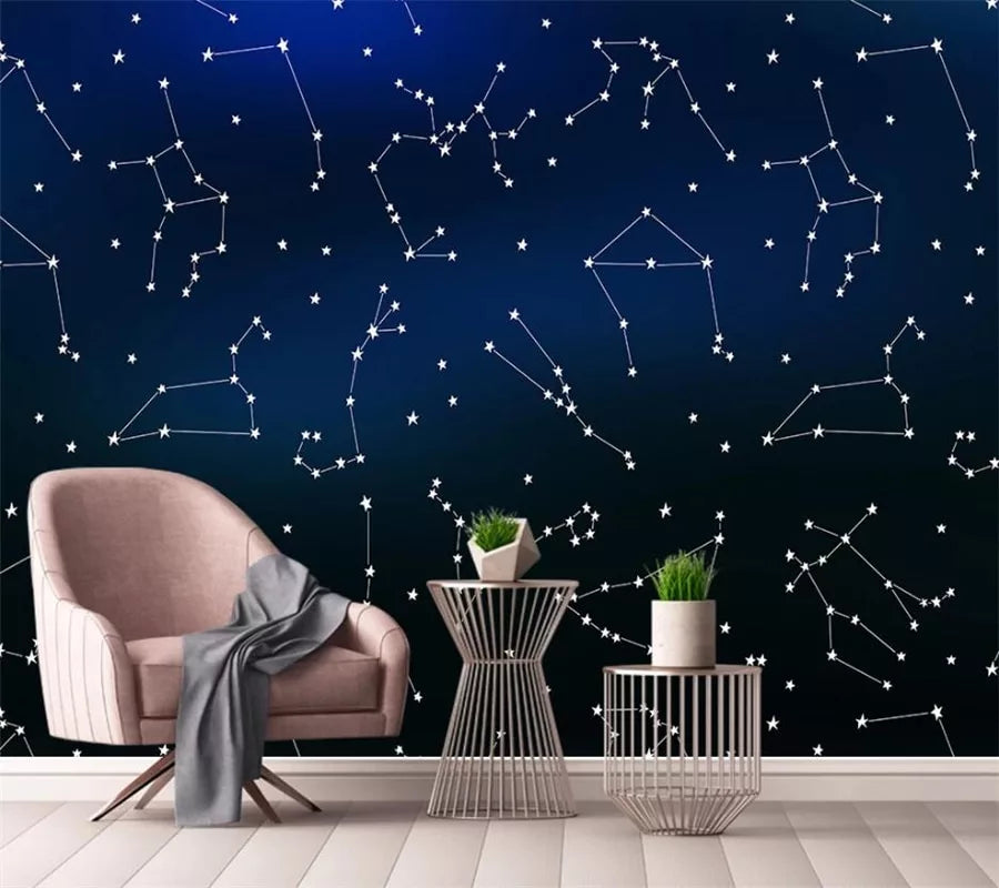 Child&#39;s wallpaper with constellations