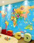 Fond d'écran de la carte du monde de l'enfant