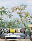 Retro palm tree rainforest wallpaper