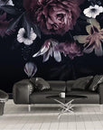 Vintage dark flowers wallpaper
