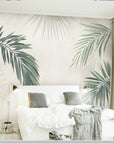 Antique tropical foliage wallpaper