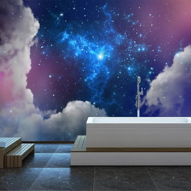 Starry sky and clouds wallpaper