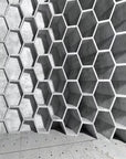 Papier peint nid d'abeille gris 3D