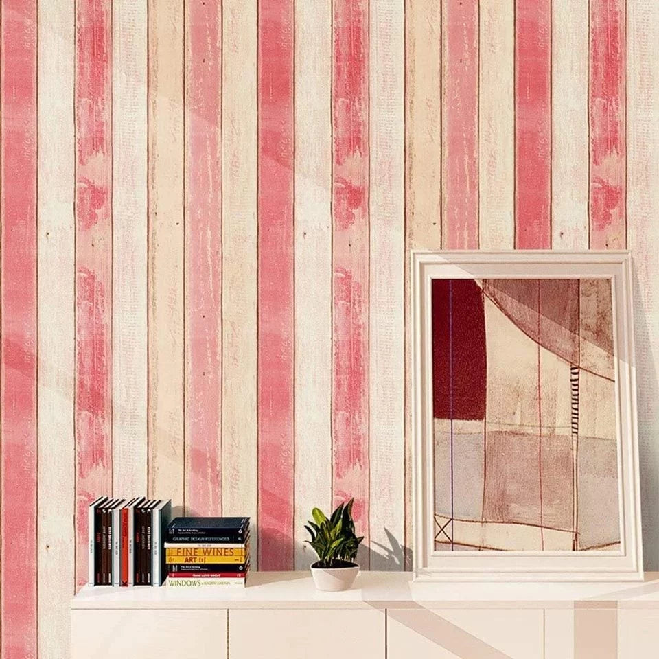 Pink and beige wood wallpaper