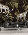 Tropical plants and cheetahs wallpaper