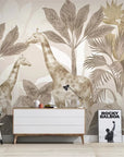 Vintage tropical animals wallpaper