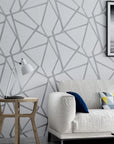 Gray geometric 3D wallpaper