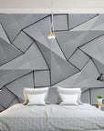 Cement geometric 3D wallpaper