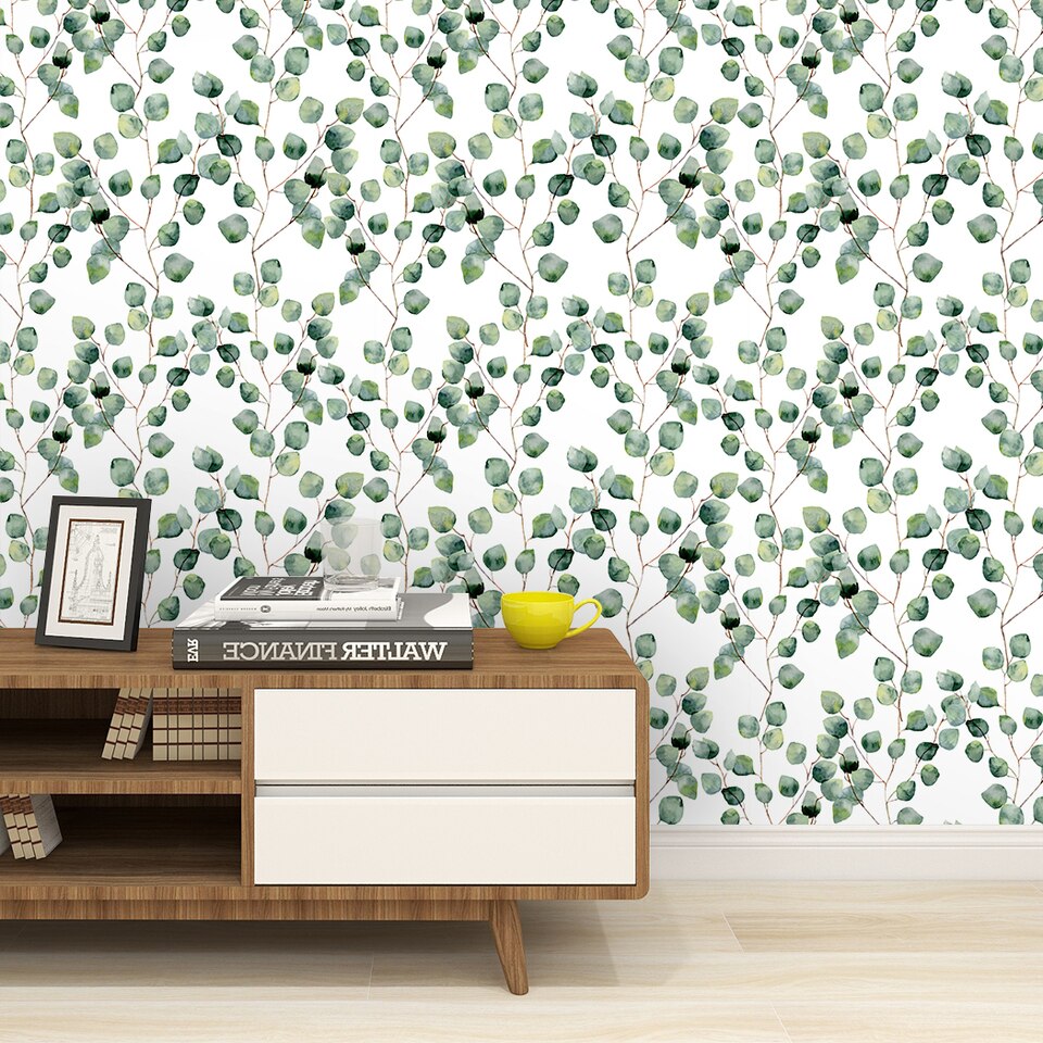 Green foliage wallpaper