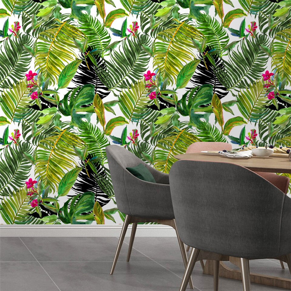 Papier peint jungle de feuilles de palmiers tropicaux
