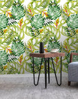 Tropical palm leaf wallpaper