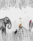 Papier peint noir et blanc animaux de la savane