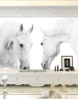 White horses wallpaper