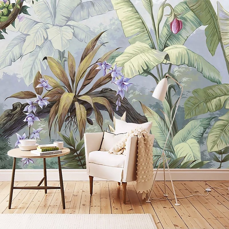 Tropical plants design wallpaper