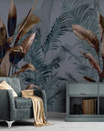 Dark tropical jungle wallpaper