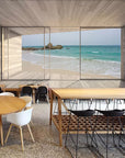 Panoramic beachfront house wallpaper