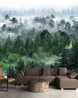 Misty forest landscape wallpaper