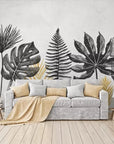 Black and white plants wallpaper