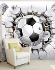 Child's wallpaper with a cartoon soccer ball