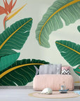 Child's wallpaper with modern tropical plants