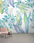 Nordic tropical foliage wallpaper