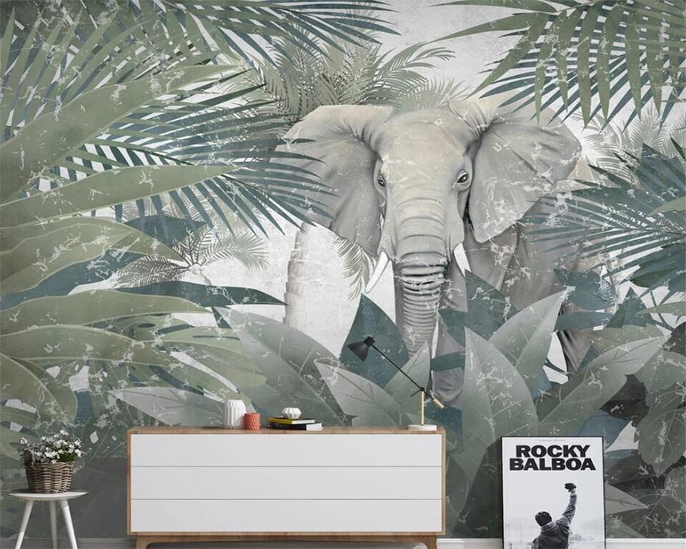 Jungle and elephant wallpaper