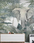 Papier peint jungle et éléphant
