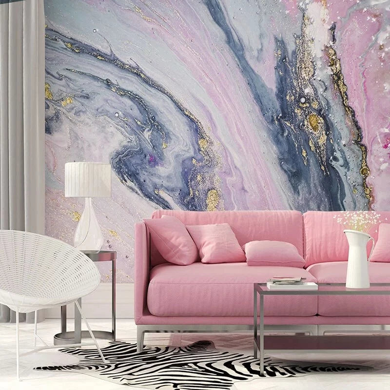 Pink marble abstract art wallpaper