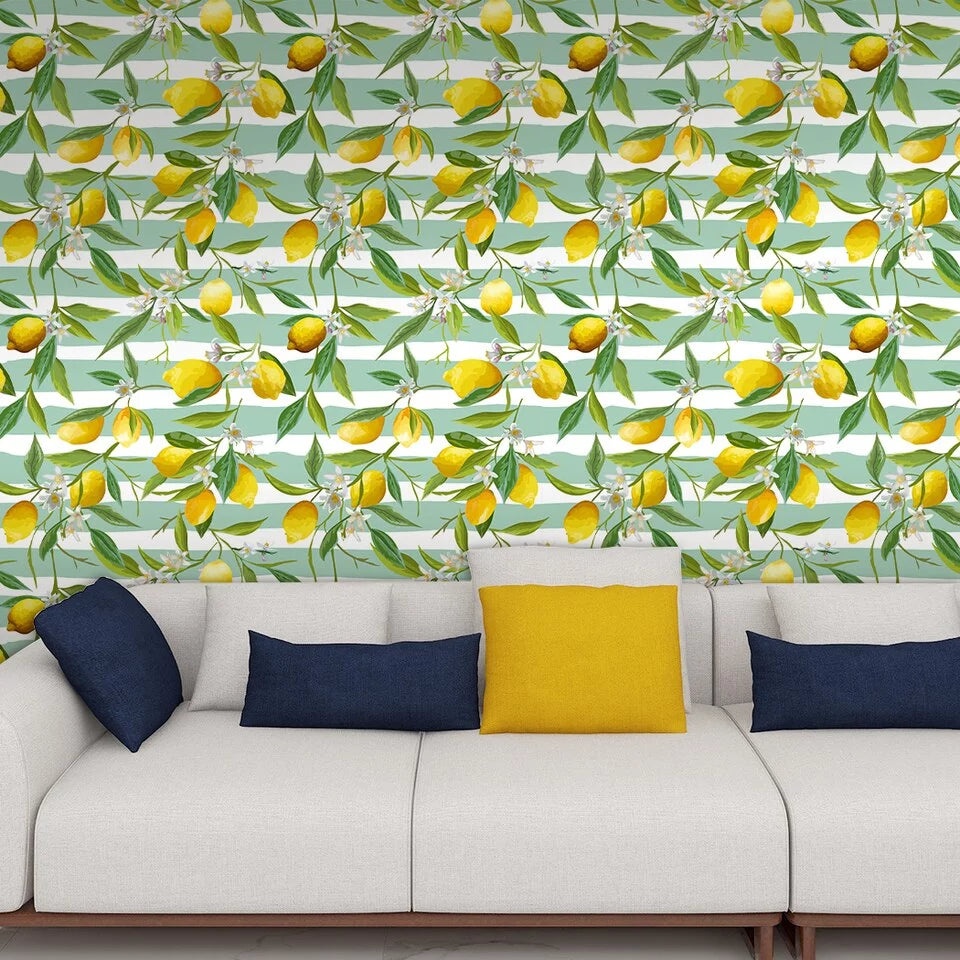 Yellow lemons wallpaper