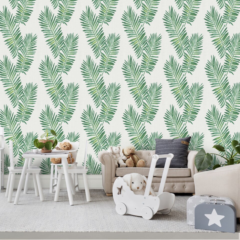 Tropical palm leaves wallpaper