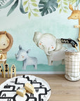 Child's wallpaper with savanna animals