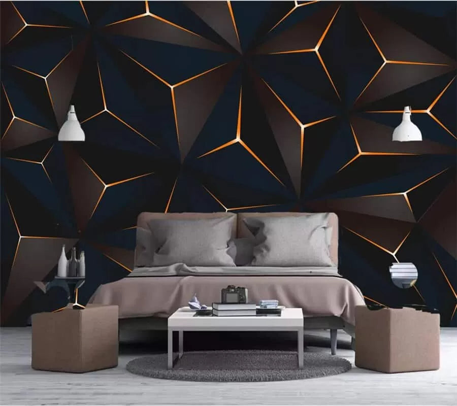 Abstract lines 3D geometric wallpaper