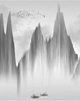 Black and white abstract mountain wallpaper