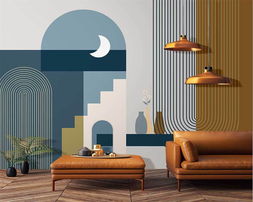 Nordic geometric pattern wallpaper