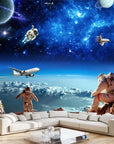Space shuttle and plane astronauts wallpaper