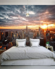 Panoramic New York sunset wallpaper