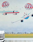 Child's wallpaper with airplanes